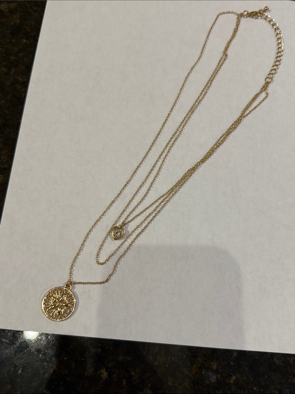 Gold Plated Layered Filigree Medallion Pendant Necklace Set from Anthropologie🔥🔥 - Picture 8 of 16
